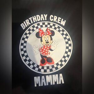 Hanes Black Minnie Mouse Birthday Crew Tee